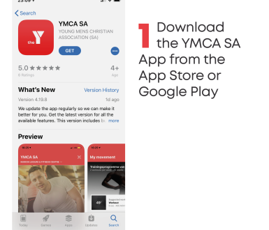 YMCA SA Reopening App tiles