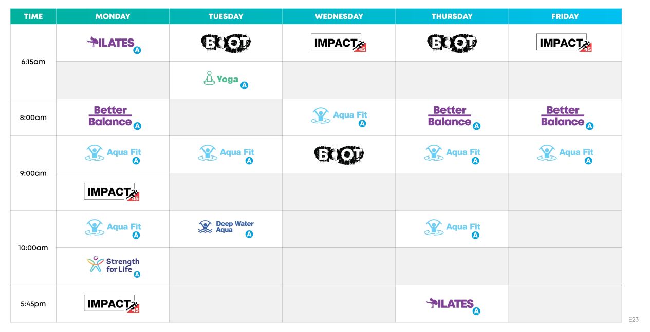 PLLC Group Fitness Timetable E23 WEB