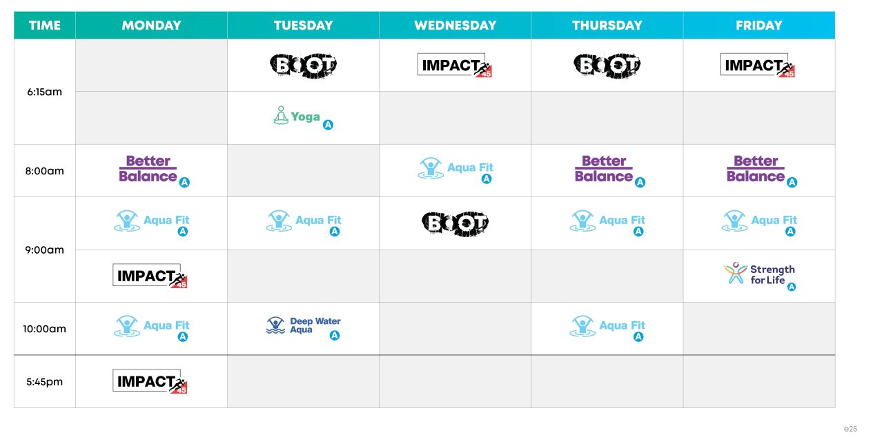 PLLC Group Fitness Timetable e25 WEB